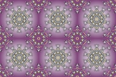 Raster illüstrasyonu. Şirin çiçek elementleri. Düz Çiçek Elementleri Tasarımı. Renkli Bahar Temalı Kusursuz Arkaplan. Kusursuz desenli. Moda desenli..