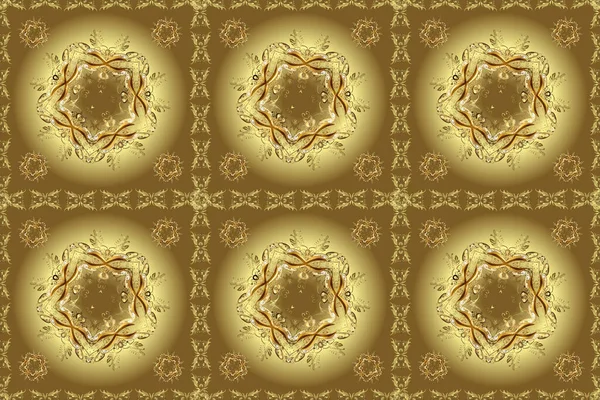 Raster Estampado Textil Dorado Patrón Dorado Colores Neutros Marrones Amarillos —  Fotos de Stock