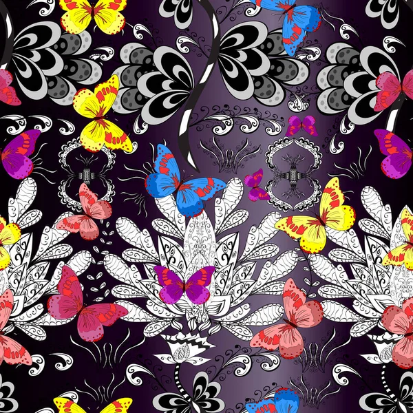 Modèle Sans Couture Avec Beaucoup Papillons Différents Modèle Abstrait Pour — Photo