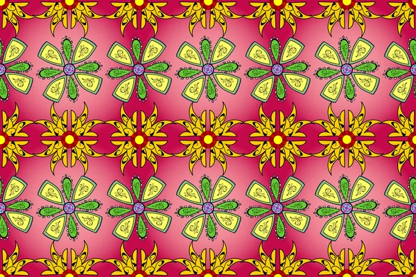 Raster Kwiatowa Ilustracja Słodkich Tekstyliów Elegancki Wzór Bez Szwu Etnicznymi — Zdjęcie stockowe