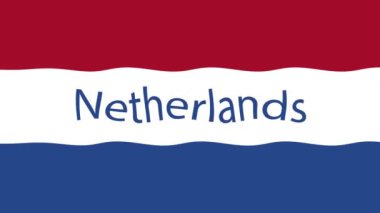 Renkli bayraklı hareketli arka plan görüntüleri. Hollanda bayrağı. Hollanda 'da..