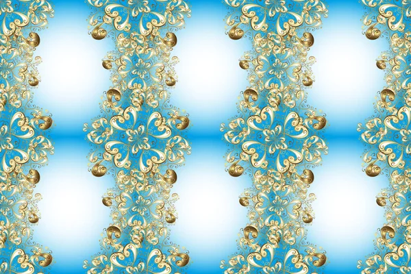 Κλασικό Χρυσό Μοτίβο Ράστερ Κλασικό Παλιό Φόντο Μοτίβο Μπλε Ουδέτερο — Φωτογραφία Αρχείου