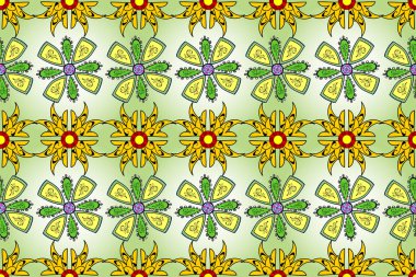 Raster illüstrasyonunda kusursuz çiçek deseni. Çiçekler suluboya stilinde siyah, sarı ve nötr renklerde.