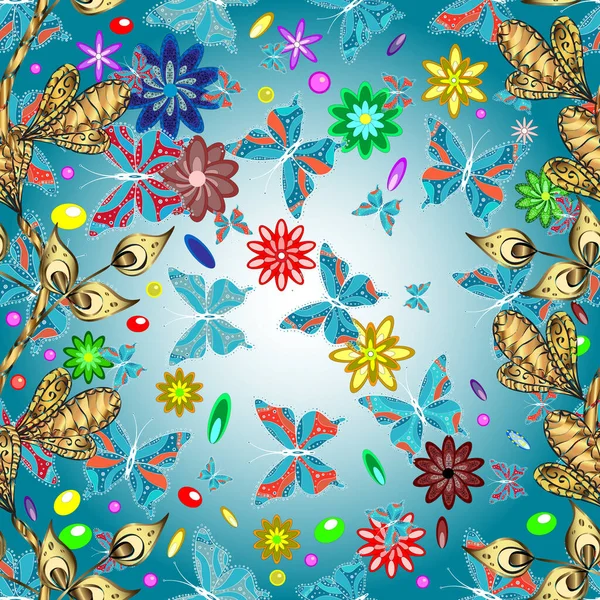 Abstract Seamless Pattern Clothes Boys Girls Wallpaper Different Beautiful Butterflies — Stock Photo, Image