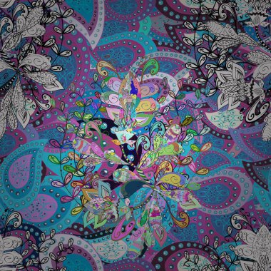 Çiçek deseni. Bahar Tema Dikişsiz desen arka plan rengi. Vektör Dikişsiz güzel kumaş desen. Düz çiçek öğeleri tasarım.