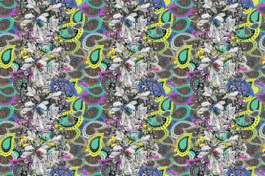 Kusursuz. Küçük çiçekteki sevimli çiçek deseni. Raster illüstrasyonu.