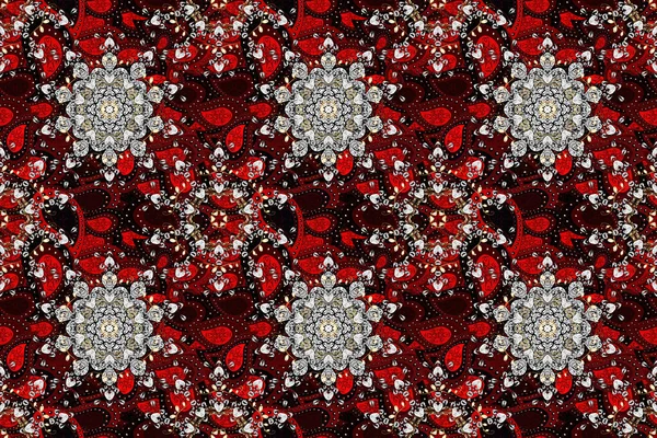 Flower Mandala Seamless Pattern Islam Arabic Indian Ottoman Motifs Black — Stock Photo, Image