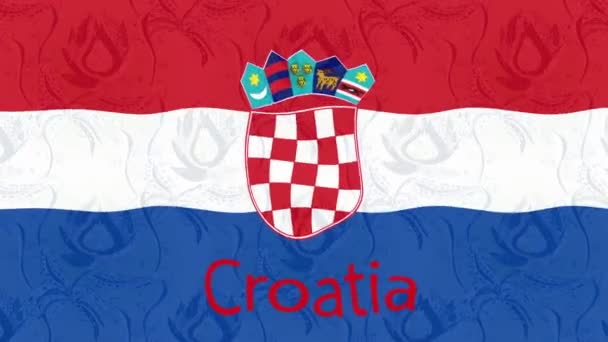 Κινηματογραφικό Φόντο Πολύχρωμη Σημαία Σημαία Της Κροατίας — Αρχείο Βίντεο