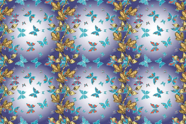 Cute Butterflies Blue Neutral Violet Nice Background Wrappers Wallpaper Design — Stock Photo, Image