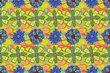 Üst manzara, yumuşak mavi, sarı ve yeşil renkli. Sevgililer günü ve tebrik kartı konsepti için şık bir davetiye. Manzaralı çiçek deseni. Çiçek kompozisyonu, el boyası, hassas şablon..