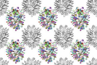 Güzel çiçek desenli küçük çiçek. Çiçekler, suluboya ile sorunsuz çiçek desenli. Raster desen.