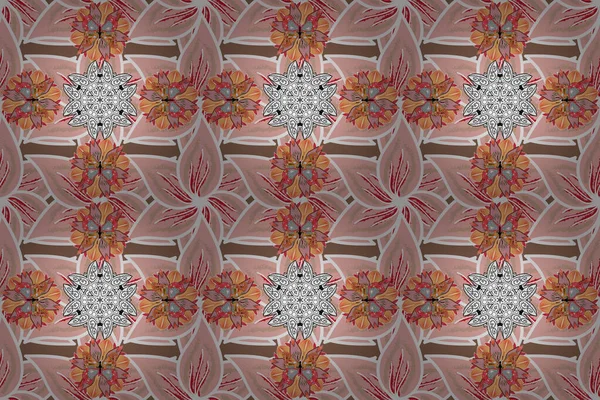 Шаблон Цветной Мандала Растровый Круг Zentangle Стороны Нарисованы Белом Розовом — стоковое фото
