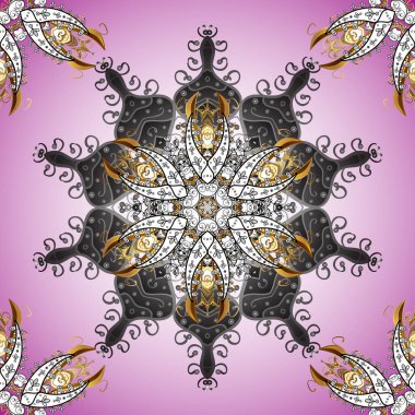 Kaleydoskop, madalyon, yoga, Hindistan, Arapça. Tarafsız, beyaz ve gri renkli mandalalı bir kart. Kabile, Boho, Bohem tarzı. Geometrik çember vektör ögesi.