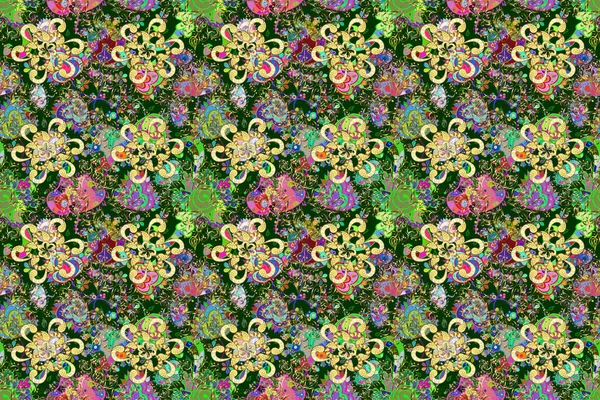 Растровая Иллюстрация Симпатичный Цветочный Узор Маленьком Цветке Растровый Рисунок Летний — стоковое фото