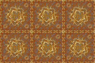 Raster illüstrasyonu. Kusursuz. Ambalajlar, duvar kağıtları, kumaş tasarımı ve kağıt için hoş bir arkaplan. Eski model sanat tasarımı. Siyah, kahverengi ve beyaz renklerde Art Deco Deseni.