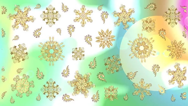 stock image Raster vintage baroque floral pattern in gold. Luxury, royal and Victorian concept. Golden pattern on neutral, white and green colors with golden elements. Ornate decoration.