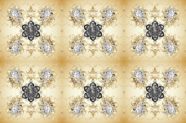 Raster altın pürüzsüz desen. Bej ve nötr renklerdeki altın desenli altın elementler. Düz elle çizilmiş klasik koleksiyon. Arkaplan, kumaş, altın duvar kağıdı.