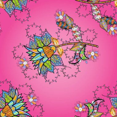 Çiçeğin suluboya çizimlerinin mükemmel deseni. Dekorasyon ve tasarım için güzel bir desen. Moda baskısı. Suluboya kusursuz desen. Eski.