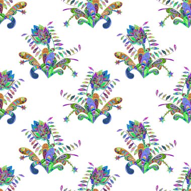 Çiçek desenli duvar kağıdı, desen dolgularını, web sayfası arka planı için kullanılabilir. Stilize çiçek ile Seamless modeli. Süslü zentangle sorunsuz doku, soyut çiçek süs.