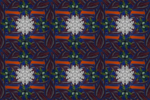 Pretty vintage feedsack pattern in small brown, blue and orange, flowers. Floral sweet seamless background for textile, fabric, covers, wallpapers, print, wrap, scrapbooking, decoupage. Millefleurs.