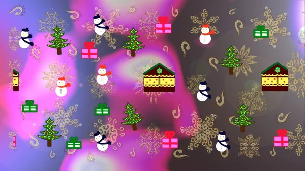 래스터 그림입니다 클로스의 크리스마스 보라색 색상에 파노라마 — 스톡 사진