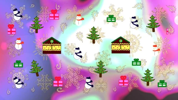 Zimą Górski Krajobraz Chmurny Zimowy Krajobraz Raster Ilustracja Bożego Narodzenia — Zdjęcie stockowe