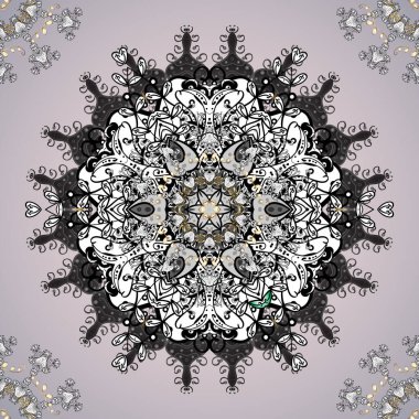 Gri, nötr ve beyaz renkler. Yetişkinler için mandala çiçek boyama kitabı yetişkinler için stres önleyici boyama. Zentangle tarzı. Dantelsiz desen.