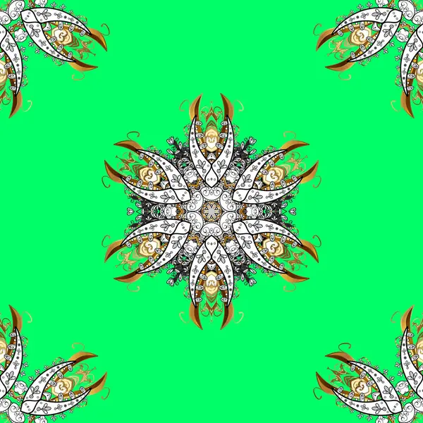 Patrón Ornamento Redondo Color Verde Blanco Negro Colores Mandala — Foto de Stock