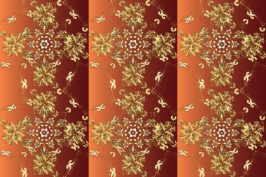 Klasik bir tarz. Raster tasarımı. Barok tarzında kusursuz. Tekstil ve hatıra defteri için güzel bir desen. Turuncu, kahverengi ve kırmızı renkte desenler. Rokoko tarzında zarif, zarif bir süsleme..