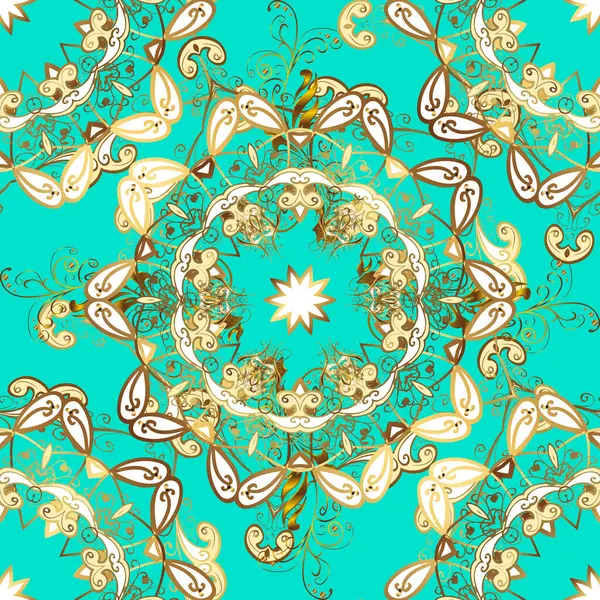 Złota Tapeta Tle Tekstury Złoty Element Kolorze Niebieskim Brązowym Białym — Zdjęcie stockowe