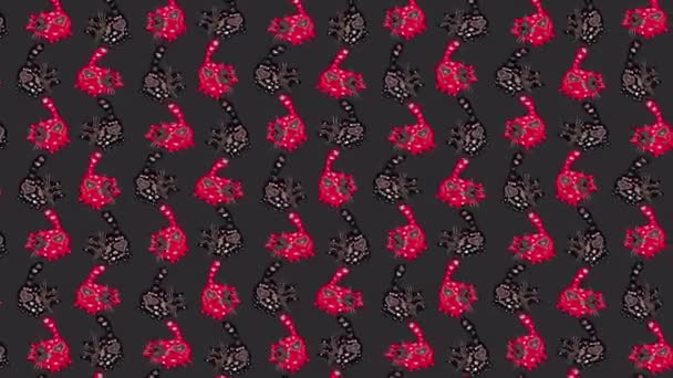 カラフルな要素を持つムービー映像の背景 フラワー ヴィンテージ フラッグスタイル ビデオで テンプレート — ストック動画
