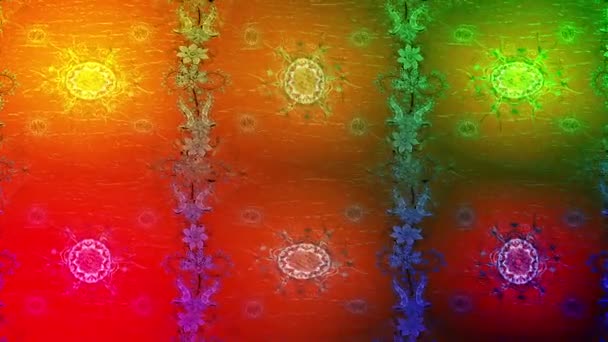 Sfondo Filmato Movimento Con Elementi Colorati Fiori Vintage Stile Bandiera — Video Stock