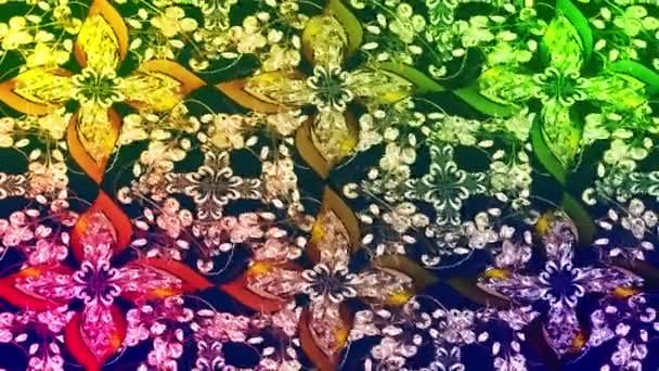 Materiał Filmowy Kolorowymi Elementami Kwiaty Klasyka Styl Flagi Złoto Złoto — Wideo stockowe