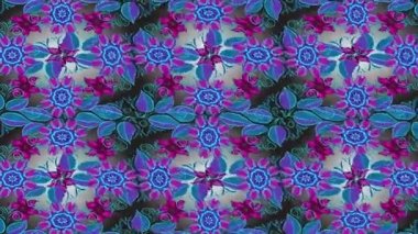 Renkli unsurlarla hareketli arka plan görüntüleri. Çiçekler. Eski model. Bayrak tarzı. Video kaydı. Şablon.