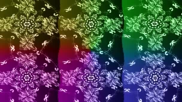 Filmagem Fundo Movimento Com Elementos Coloridos Flores Vintage Estilo Bandeira — Vídeo de Stock