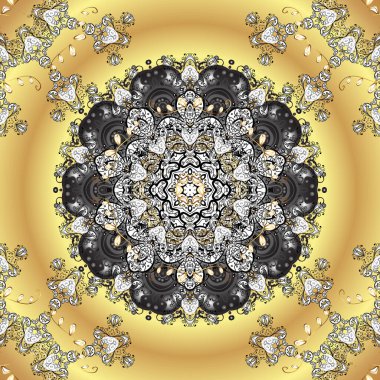 Vektör. Kusursuz bir geçmişi var. Vektör çizimi. Eski usul. Tomurcukları çiçek olan sevimli bir çiçek deseni. Kumaş, tekstil ve duvar kağıdı baskısı için..