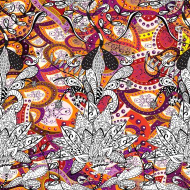 Organik motif arka planı. Kusursuz desen. Ultraviyole kumaş deseni.