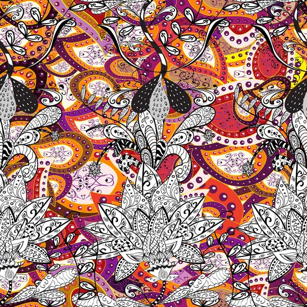 Organik motif arka planı. Kusursuz desen. Ultraviyole kumaş deseni.