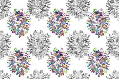 Dekorasyon ve tasarım için güzel bir desen. Çiçeğin suluboya çizimlerinin mükemmel deseni. Suluboya kusursuz desen. Moda baskısı. Eski.