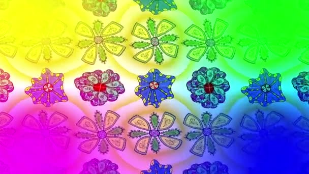 Motion Footage Background Colorful Elements Flowers Vintage Flag Style Video — Stock Video