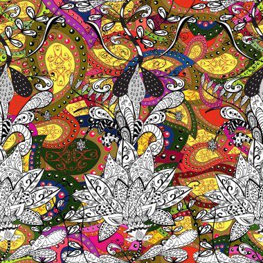 Küçük çiçekte güzel bir çiçek deseni var. Çiçekli, suluboya desenli kusursuz çiçek deseni. Vektör deseni.