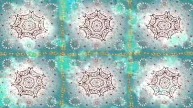 Renkli unsurlarla hareketli arka plan görüntüleri. Mandalas. Eski model. Video kaydı. Şablon.