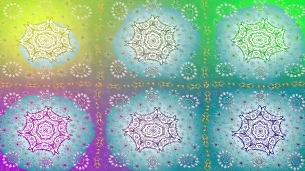 Fondo Imágenes Movimiento Con Elementos Colores Mandalas Vintage Vídeo Plantilla — Vídeo de stock
