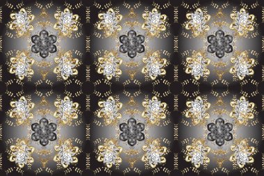 Klasik davetiye ya da mandala desenli ve çiçekli düğün kartı. Şablon tebrik kartı, davetiye ve reklam afişi, beyaz, gri ve kahverengi renkli broşür.