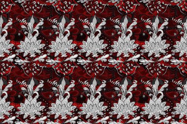 Modaya uygun kumaş deseni. Renkli Yaz Temalı Kusursuz Arkaplan. Düz Çiçek Elementleri Tasarımı. Sevimli çiçek deseni.