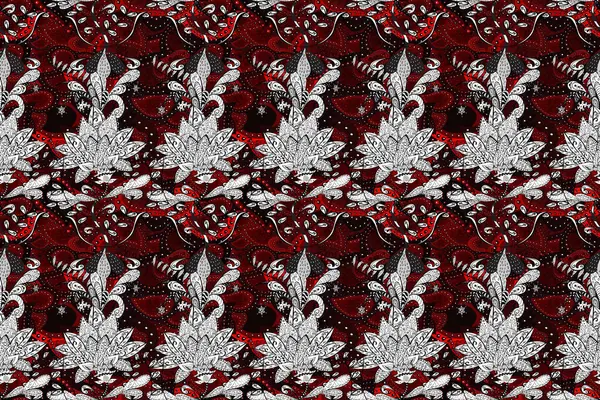 Modaya uygun kumaş deseni. Renkli Yaz Temalı Kusursuz Arkaplan. Düz Çiçek Elementleri Tasarımı. Sevimli çiçek deseni.