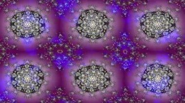 Renkli unsurlarla hareketli arka plan görüntüleri. Mandalas. Eski model. Video kaydı. Şablon.