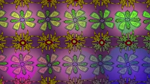 Fond Film Mouvement Avec Des Éléments Colorés Mandalas Vintage Vidéo — Video