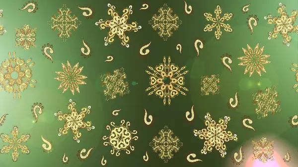 Fine winter ornament. Snowflakes collection. Raster illustration. Isolated of raster golden snowflakes.
