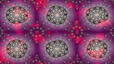 Renkli unsurlarla hareketli arka plan görüntüleri. Mandalas. Eski model. Video kaydı. Şablon.